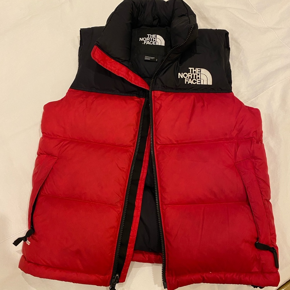 1996 Retro North Face Puffer Vest - red and black